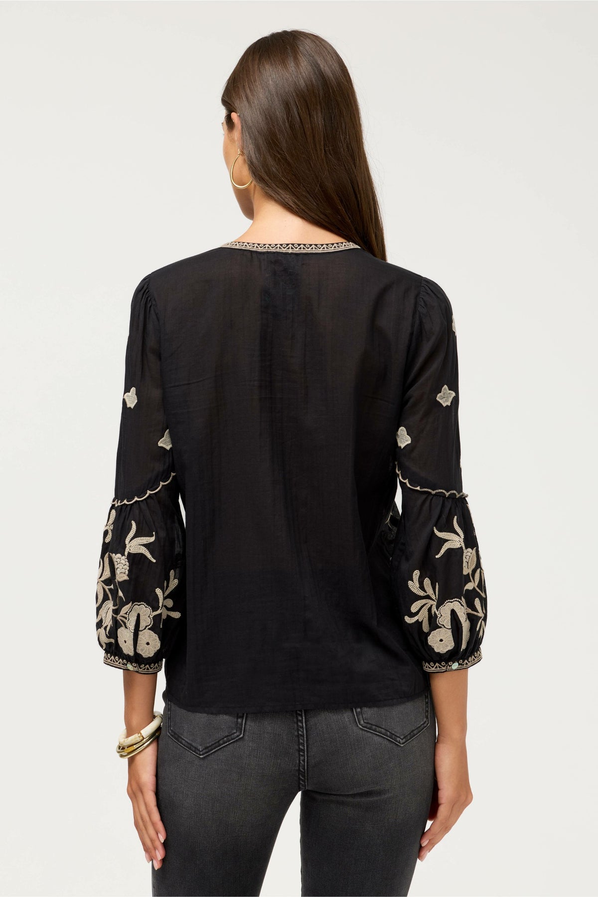 SCALLOP SLEEVE BLOUSE - Johnny Was Featured