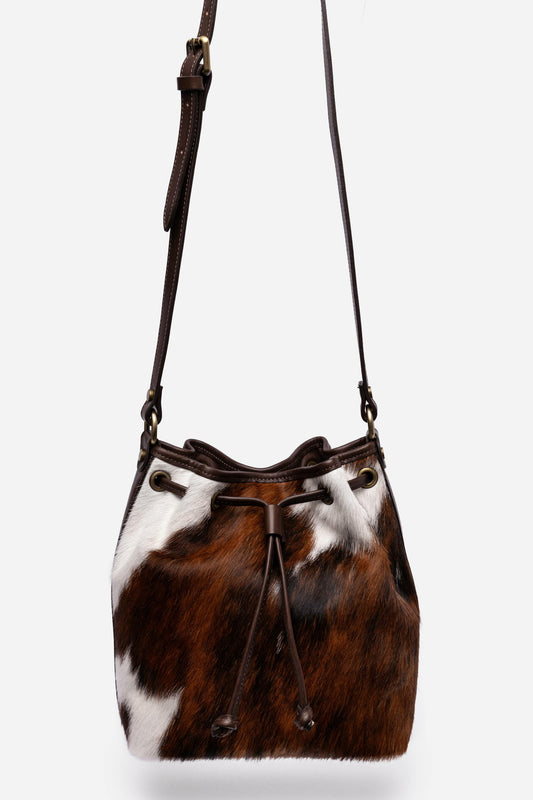 ITALIAN CALF HAIR CINCH CROSSBODY BUCKET - Johnny Was New
