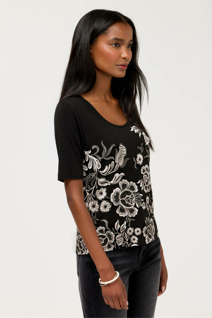 THE JANIE FAVORITE SCOOP NECK FITTED TEE - Johnny Was Popular