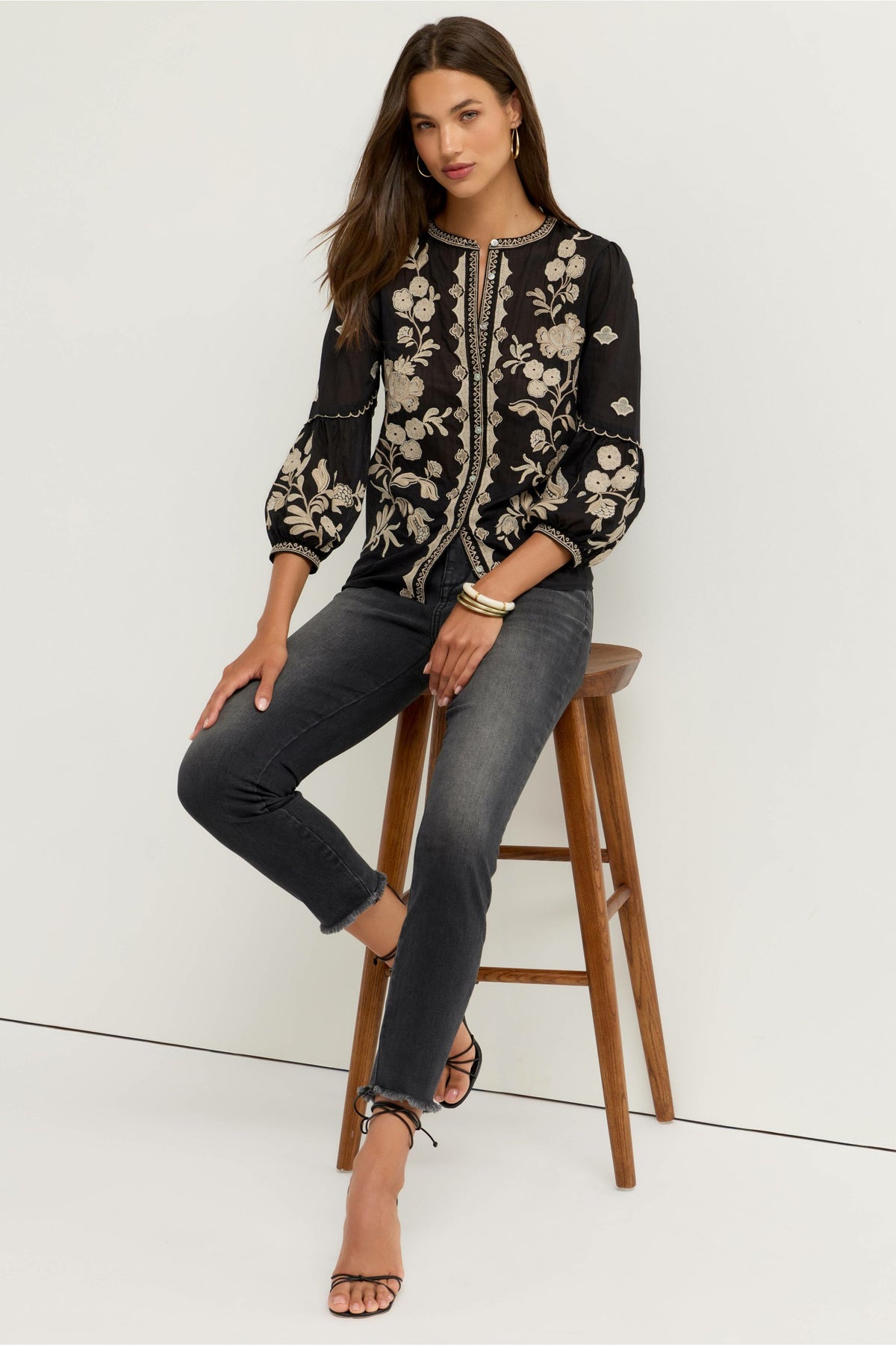 SCALLOP SLEEVE BLOUSE - Johnny Was Recommended
