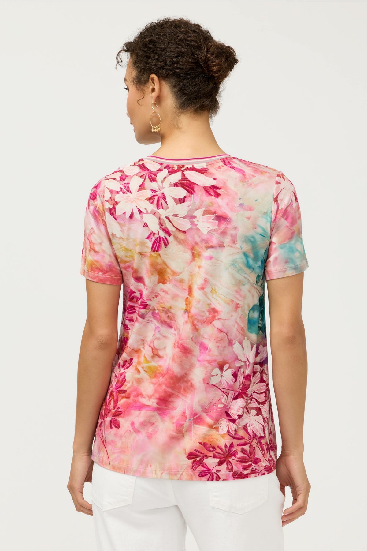 The Janie Favorite Short Sleeve V-Neck Swing Tee - Johnny Was Featured