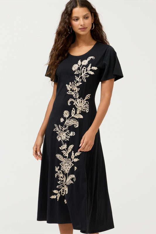FLUTTER SLEEVE KNIT DRESS - Johnny Was Featured