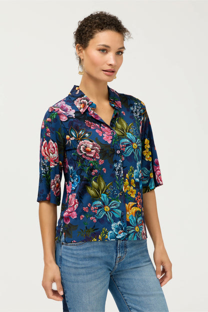 THE JANIE FAVORITE KIMONO SLEEVE BUTTON FRONT TOP - Johnny Was Exclusive