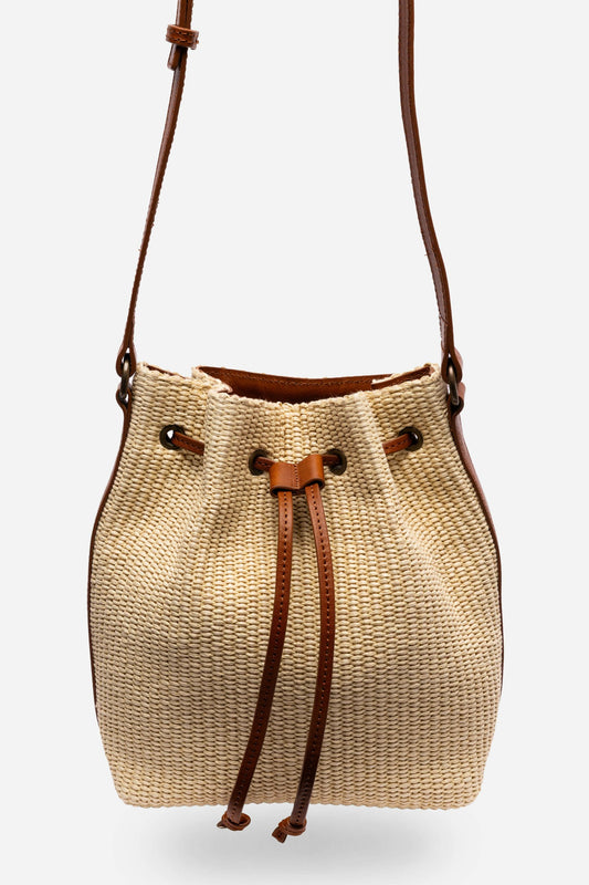 ITALIAN RAFFIA CINCH BUCKET BAG - Johnny Was Best Seller