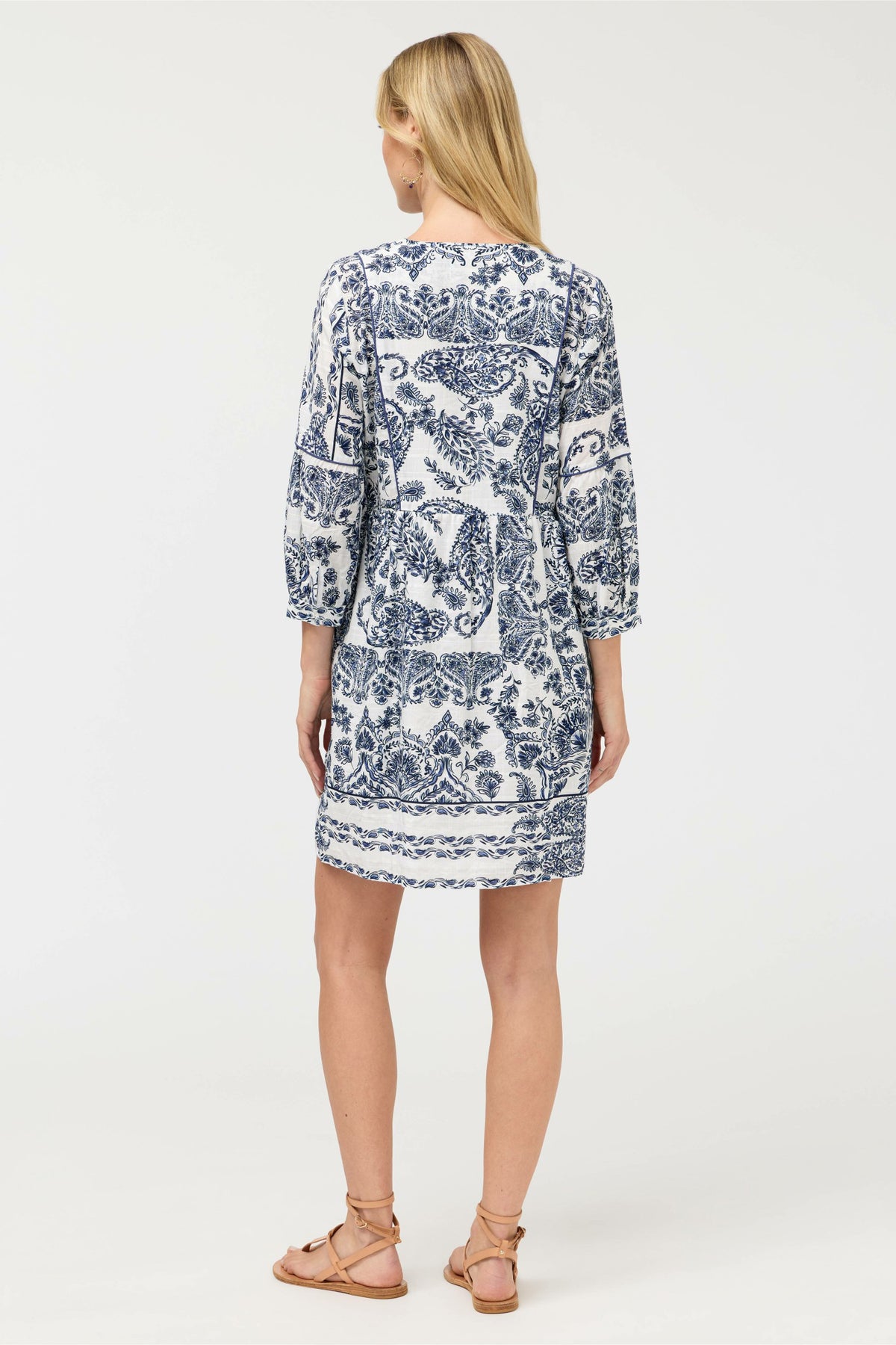 PIPED YOKE TIERED DRESS - Johnny Was Best Seller