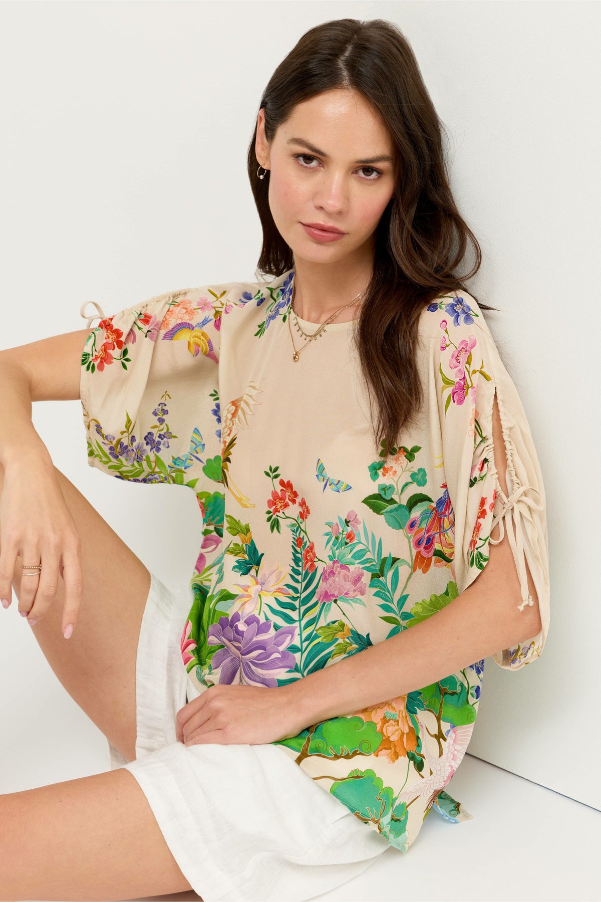 BLUET DRAWCORD SLEEVE BLOUSE - Johnny Was Trending