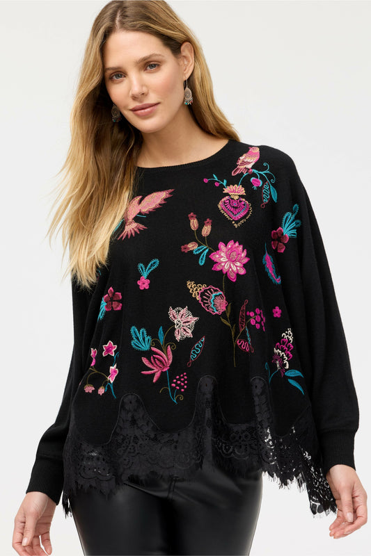 THE LACE OVERSIZED PULLOVER - Johnny Was Exclusive