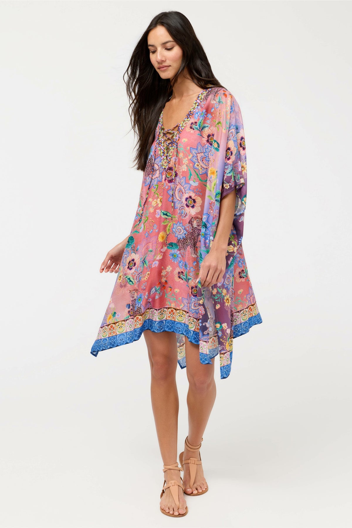 LILLIANA TIE SHORT KAFTAN - Johnny Was Exclusive