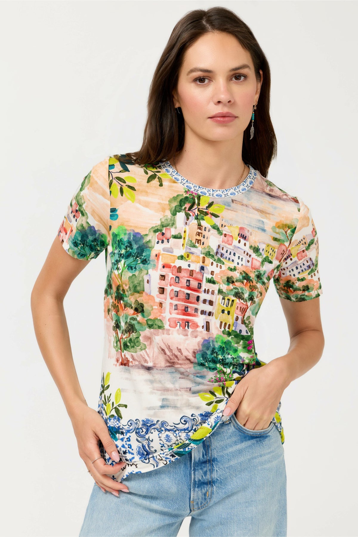 The Janie Favorite Short Sleeve Crew Neck Tee - Johnny Was Popular