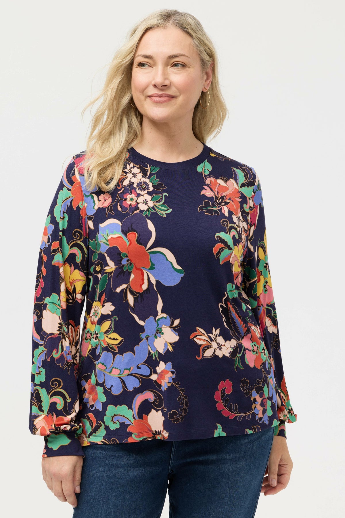 THE JANIE FAVORITE PUFF SLEEVE MOCK NECK - Johnny Was Exclusive