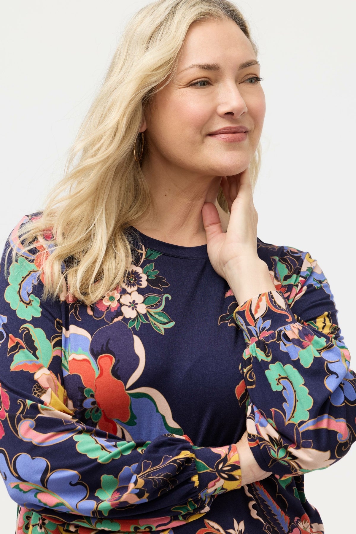THE JANIE FAVORITE PUFF SLEEVE MOCK NECK - Johnny Was Exclusive