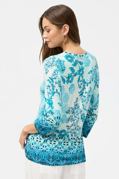 THE JANIE FAVORITE 3/4 SLEEVE V-NECK TEE - Johnny Was Best Seller